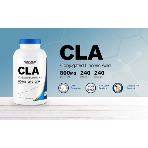  Nutricost CLA (Conjugated Linoleic Acid) 800mg, 240 Softgels