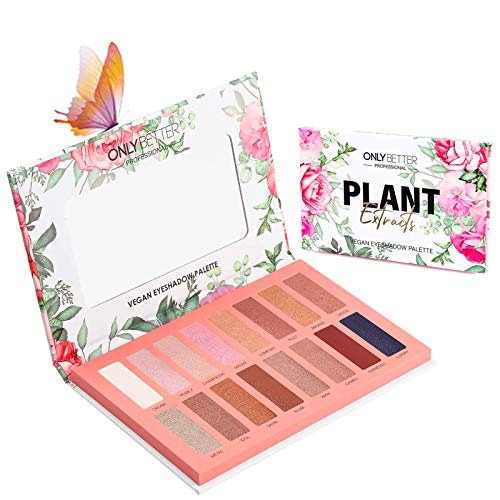 ONLYBETTER Nude Eyeshadow Palette Glitter, Vegan Makeup Pallet w/c Matte Shimmer 16 Colors, Highly Pigmented Eye Shadows Waterproof&Long-lasting, Christmas Gift for Daily/Wedding/P