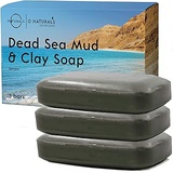 O Naturals Psoriasis Dead Sea Mud Natural Bar Soap Face Body Cleanser Soap Helps Acne Eczema Exfoliate Scalp Dead Skin Best Detox. All Skin Types Organic Ingredients Vegan Men, Wom