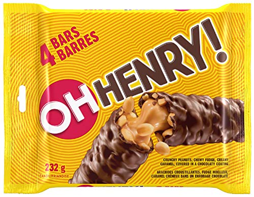 4 Full Sized OH Henry! Chocolate Candy Bars 232g {Imported From Canada}