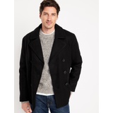 Soft-Brushed Double-Breasted Peacoat