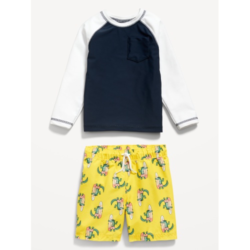 올드네이비 Rashguard Pocket Swim Top & Trunks for Toddler Boys