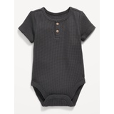Unisex Thermal-Knit Henley Bodysuit for Baby