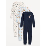 Unisex Snug-Fit Printed Pajama One-Piece 3-Pack for Toddler & Baby Hot Deal