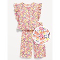 Short-Sleeve Ruffle-Trim Top and Wide-Leg Pants for Baby Hot Deal