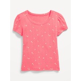 Printed Short-Sleeve Pointelle Top for Girls Hot Deal