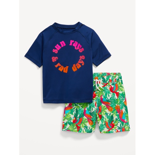 올드네이비 Graphic Rashguard Swim Top & Trunks for Toddler Boys