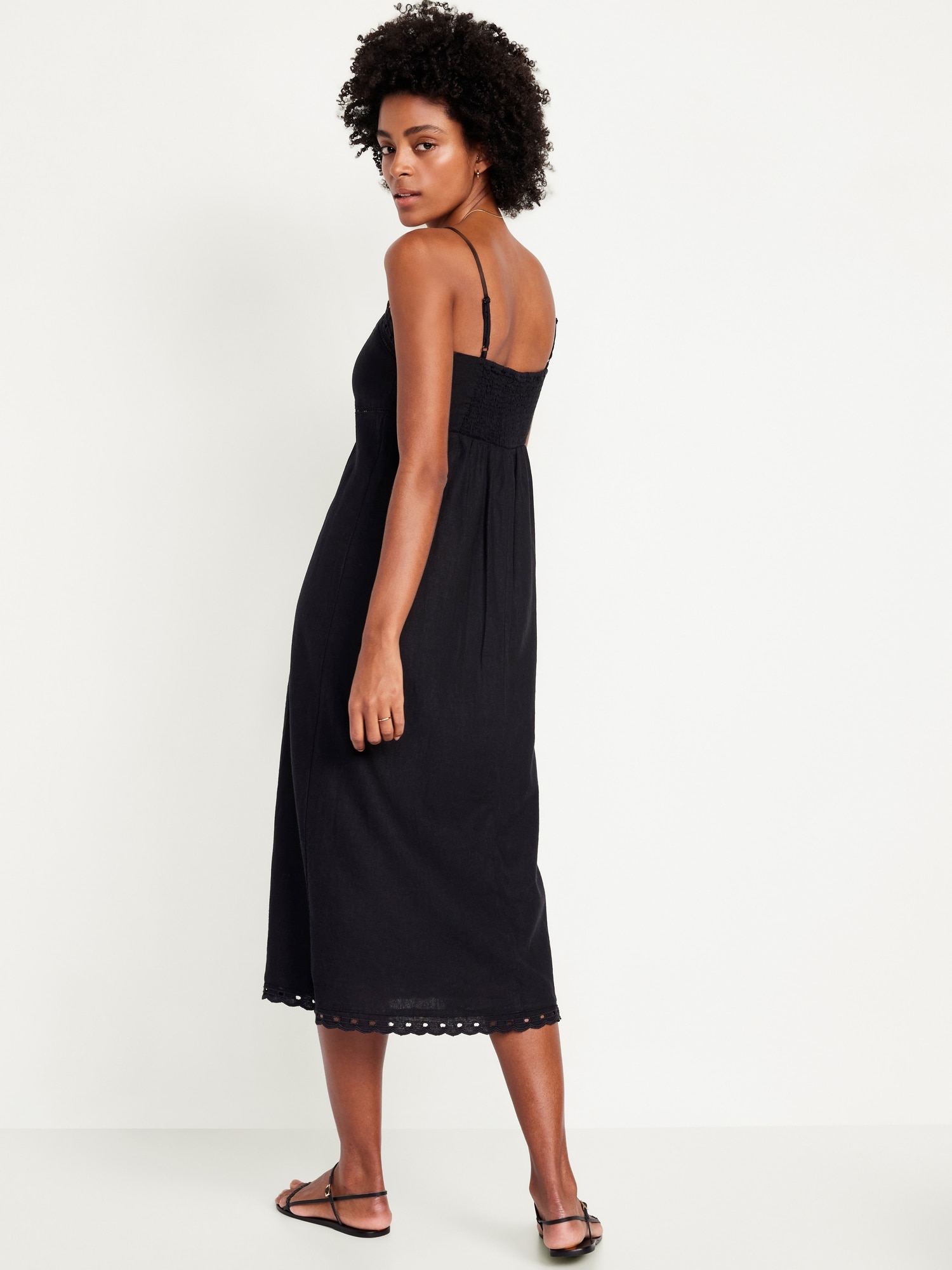 올드네이비 Linen-Blend Cami Midi Dress Hot Deal