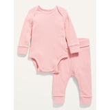 Grow-With-Me Rib-Knit Bodysuit & Leggings Set for Baby Hot Deal