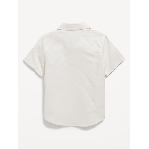 올드네이비 Short-Sleeve Linen-Blend Utility Pocket Shirt for Toddler Boys Hot Deal