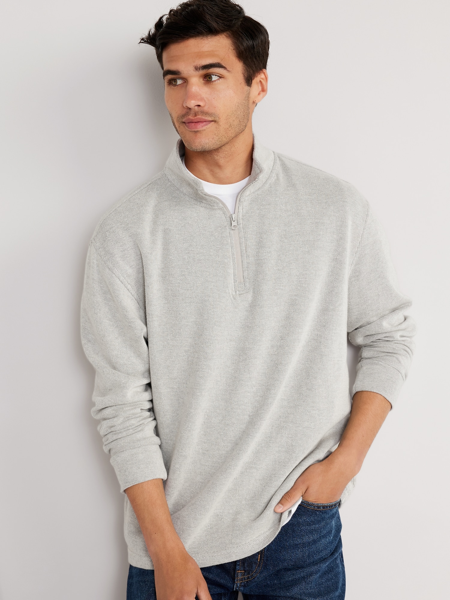 올드네이비 French Rib 1/4-Zip Pullover Sweater