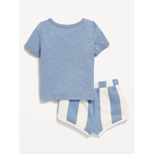 올드네이비 Little Navy Organic-Cotton T-Shirt and Shorts Set for Baby