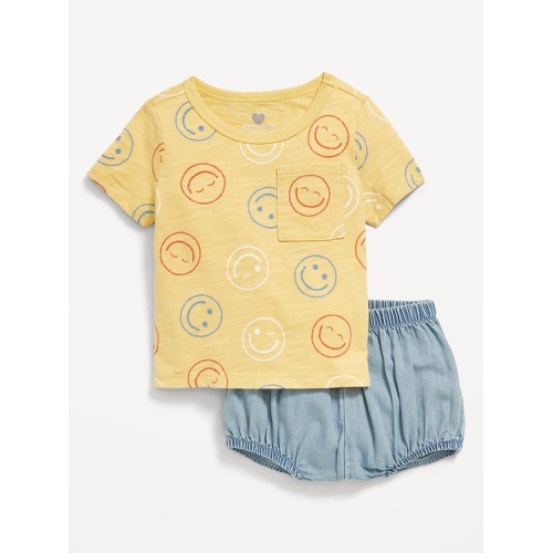 올드네이비 Little Navy Organic-Cotton Pocket T-Shirt and Shorts Set for Baby