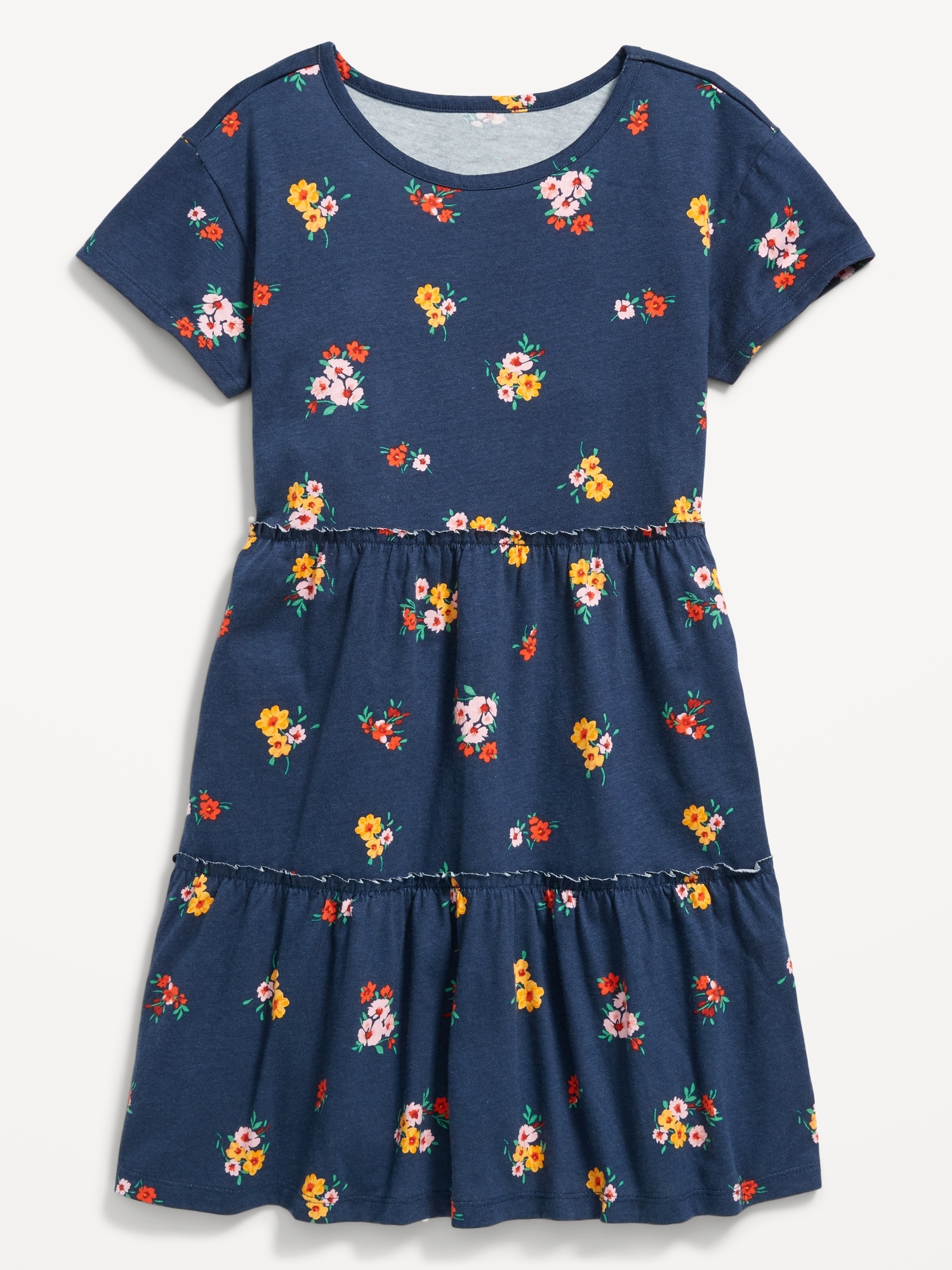 올드네이비 Tiered Printed Short-Sleeve Swing Dress for Girls