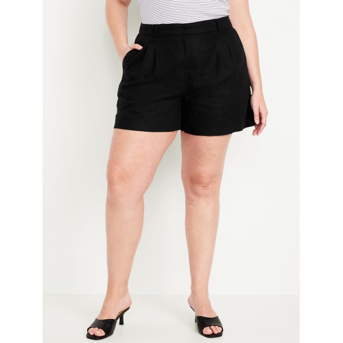 올드네이비 Extra High-Waisted Taylor Linen-Blend Trouser Shorts -- 5-inch inseam