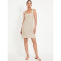 Sleeveless Linen-Blend Mini Dress