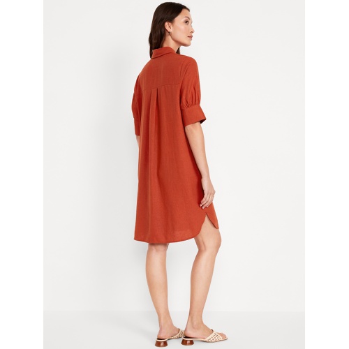 올드네이비 Linen-Blend Shirt Dress