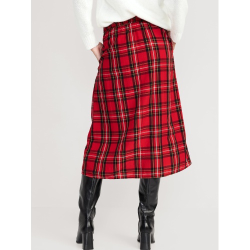 올드네이비 High-Waisted Smocked Midi Skirt