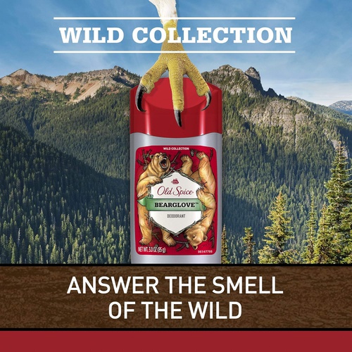  Old Spice Deodorant for Men, Bearglove Scent, Wild Collection, 3 oz, (Pack of 3)