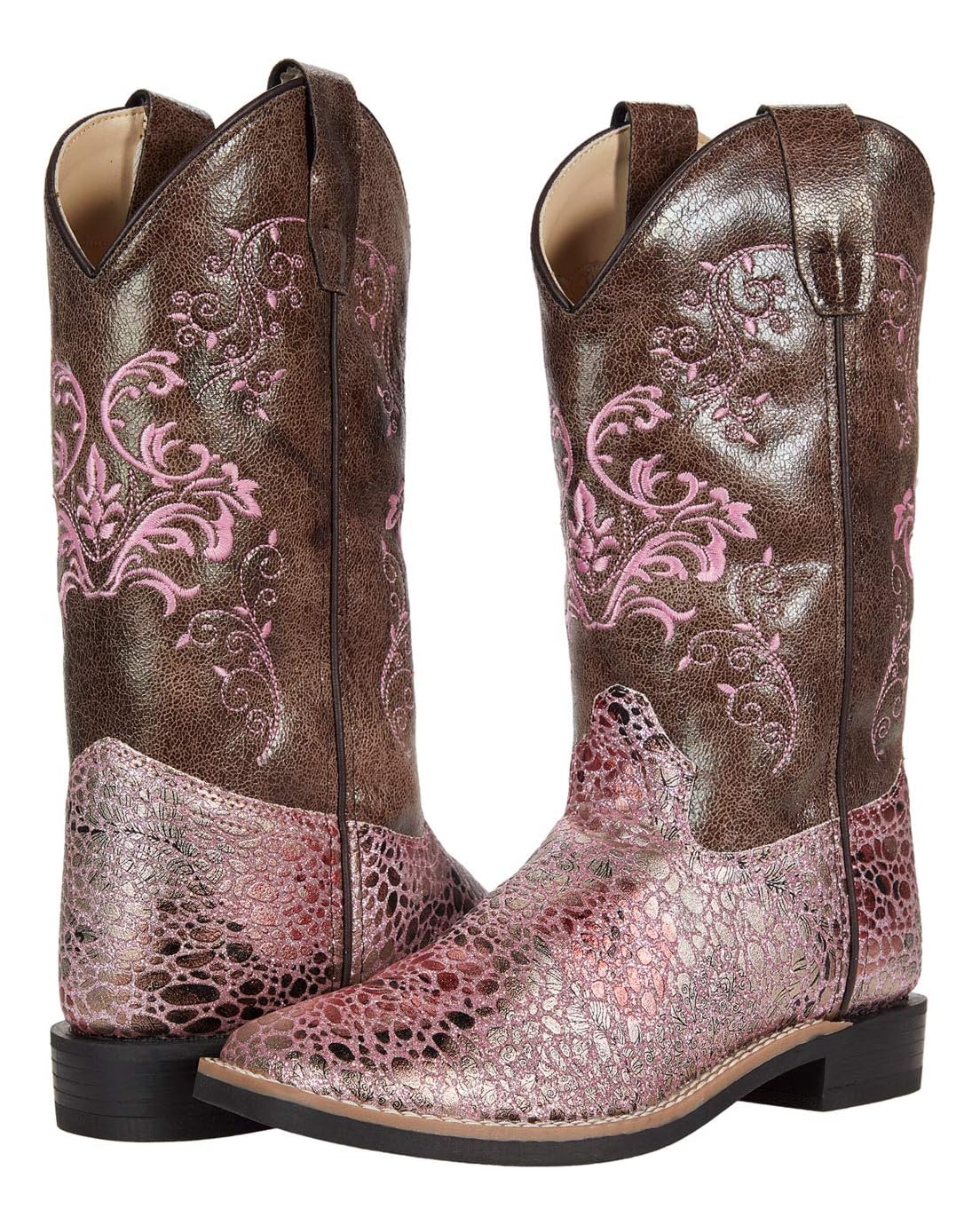 Old West Kids Boots Antique Pink (Big Kid)