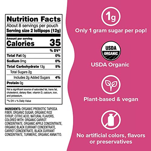  Project 7 Low Sugar Organic Certified Golly Lollis | 1 Gram of Sugar Per Pop, Vegan, Non-GMO Hard Candy | Variety Flavor, 12 Pack (16 Lollis each)