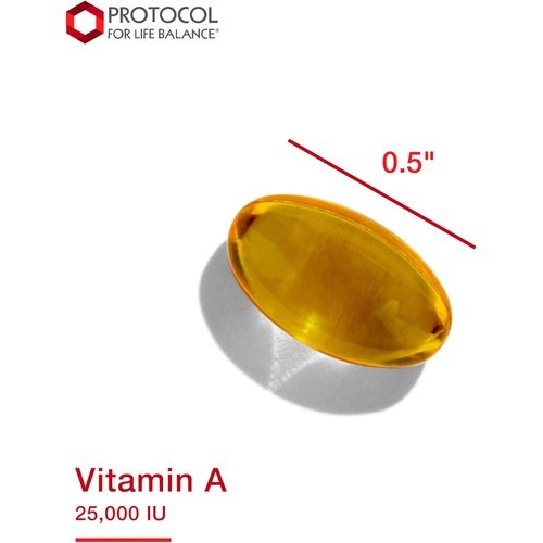  PROTOCOL FOR LIFE BALANCE Protocol Vitamin A 25,000 IU - Eye, Retina, and Immune Health - 100 Softgels