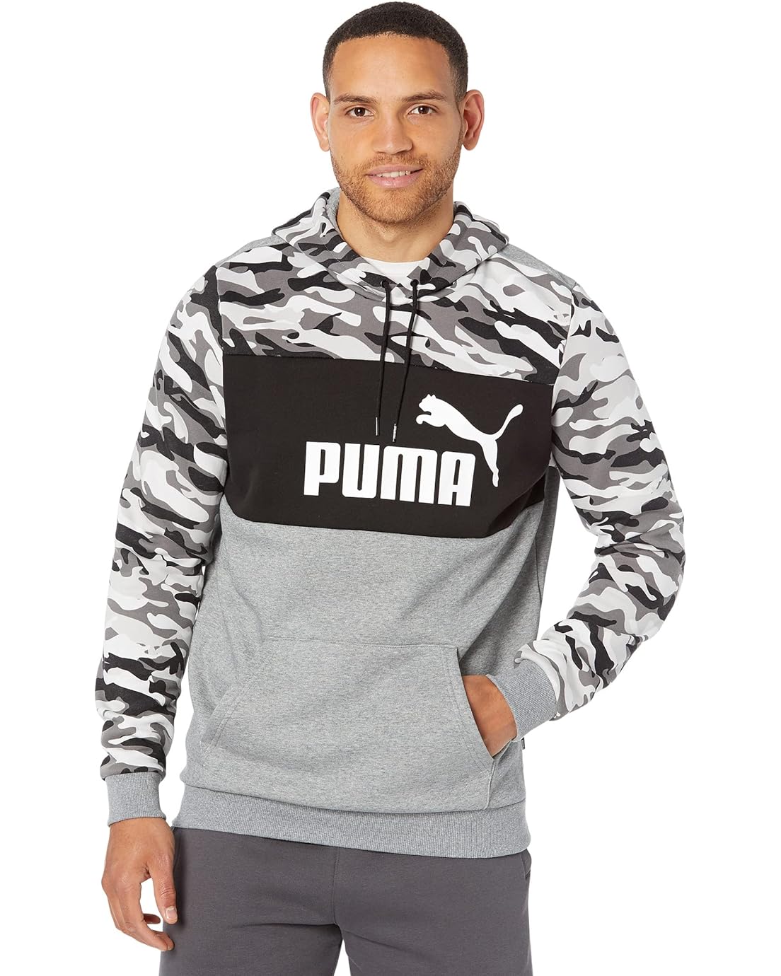 PUMA Big & Tall Essentials + Camo Fleece Hoodie