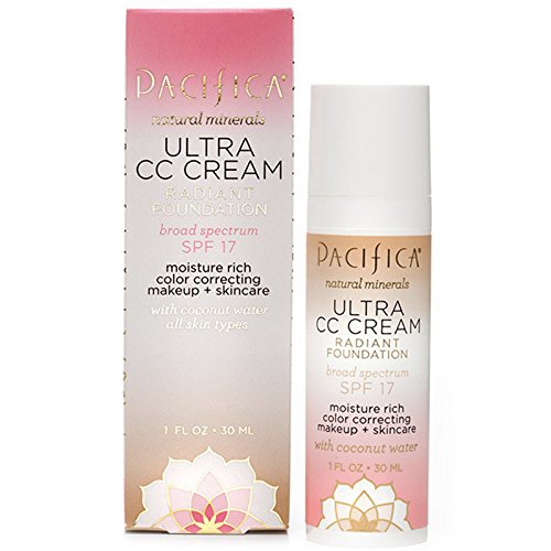  Pacifica Beauty Ultra CC Cream Radiant Foundation with Broad Spectrum SPF 17, Warm/Light Color, Vegan & Cruelty Free, 1 Fl Oz