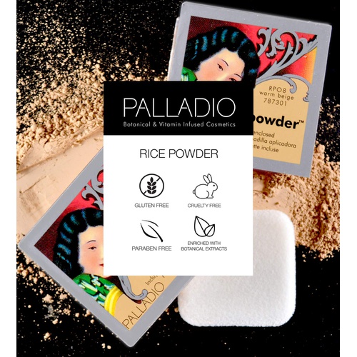  Palladio Rice Powder, Translucent, Loose Setting Powder, Absorbs Oil, Leaves Face Looking and Feeling Smooth, Helps Makeup Last Longer For a Flawless, Fresh Look