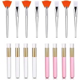 Patelai 16 Pieces Face Mask Brush Set Includes Soft Fan Facial Brushes Acid Applicator Brush Soft Applicator Brushes Makeup Tools for Eyelash Extension Mask Mixed Cream (Fans/ Flat/ Cylind