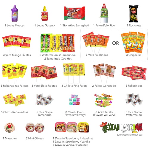  Pawesome Things Mexican Candy Assortment Bag Mix (70 COUNT). Best Mexican Snacks Variety of Spicy, Sweet and Sour Mexican Candies. Dulces Mexicanos. Perfect Mexican Candy Bulk Gift Set by Pawesome