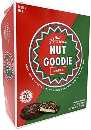Pearsons Nut Goodie Bar | Loaded with Roasted Peanuts, Real Milk Chocolate, and Delicious Maple Nougat | Pack of 24 - 1.75 oz. Peanut Cluster Bars