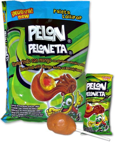 Pelon Pelo Rico Pelon Peloneta Tamarind with Mango Lollipops (18 pc)