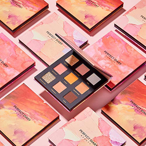  Perfect Diary Star Dust 03 NOT MY DAY Matte Eyeshadow Palette 9 Colors Matte Eyeshadow Palette Long Lasting Eye Shadow Palette Natural Colors Neutral Pigment Shadow Dark Brown Eyes