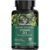 Plantfusion Vegan Vitamin D3 2000IU, Organic Vitamin D3, Sourced from Vitashine Plant Based Lichen, Helps Support Immunity and Bone Health, 60 Tablets