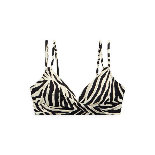 Zebra-Print Double-Strap Bikini Top