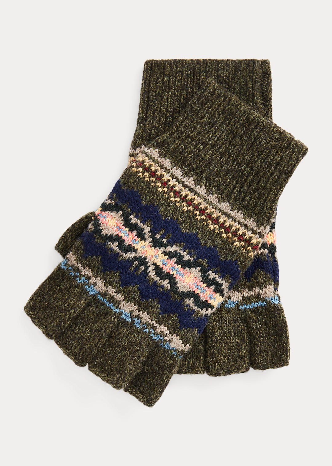 Fair Isle Wool-Blend Fingerless Gloves