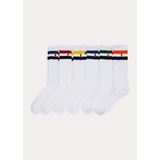 Striped-Cuff Crew Sock 6-Pack