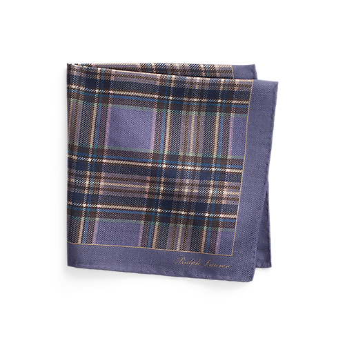 Plaid Cashmere-Silk Pocket Square