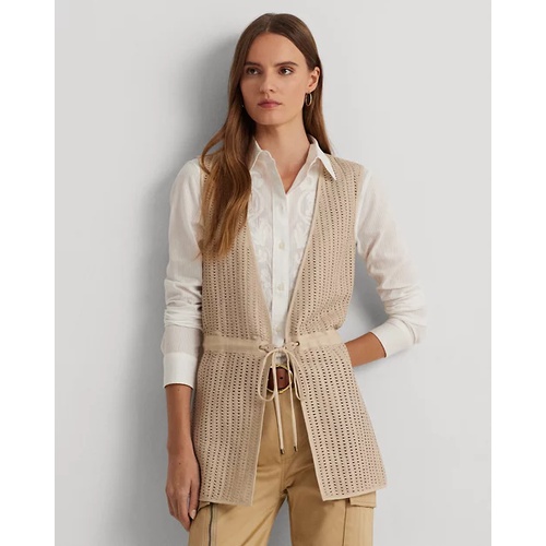 폴로 랄프로렌 Woven Leather & Cotton-Blend Twill Vest