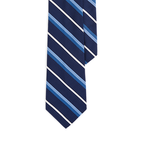 폴로 랄프로렌 Striped Silk-Cotton Mogador Tie