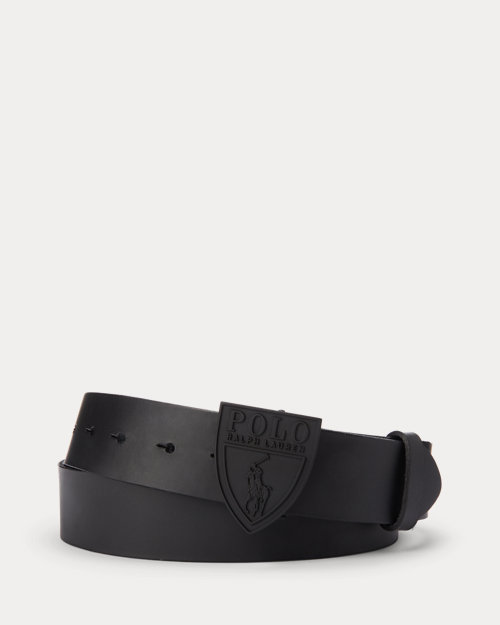 Shield-Buckle Leather Belt