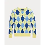 Argyle Cotton V-Neck Sweater