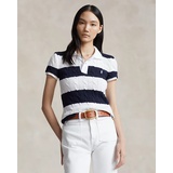 Slim Fit Cable-Knit Polo Shirt