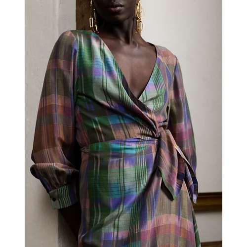 폴로 랄프로렌 Saundra Print Silk Habotai Evening Dress