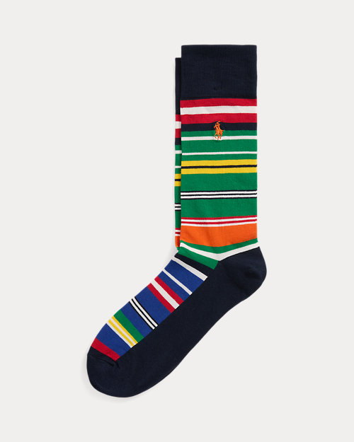 Striped Cotton-Blend Trouser Socks