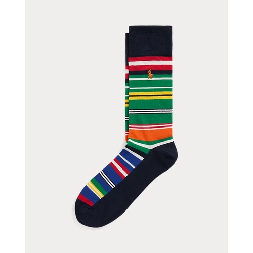 폴로 랄프로렌 Striped Cotton-Blend Trouser Socks