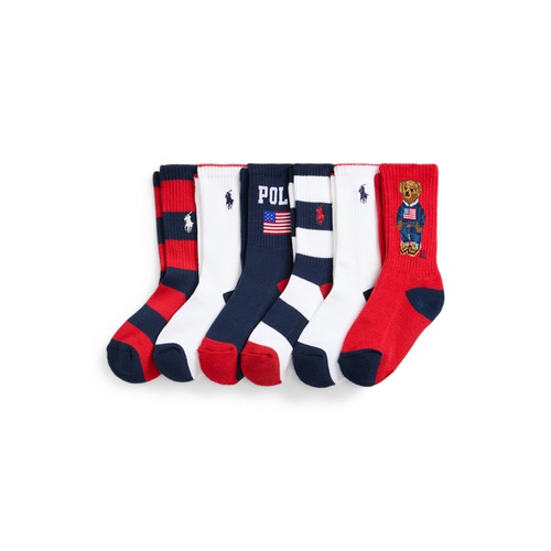 폴로 랄프로렌 Americana Polo Bear Crew Sock 6-Pack