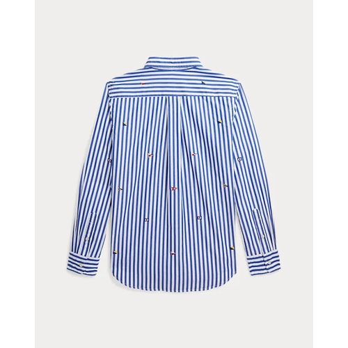 폴로 랄프로렌 Sailing-Flag Striped Cotton Poplin Shirt
