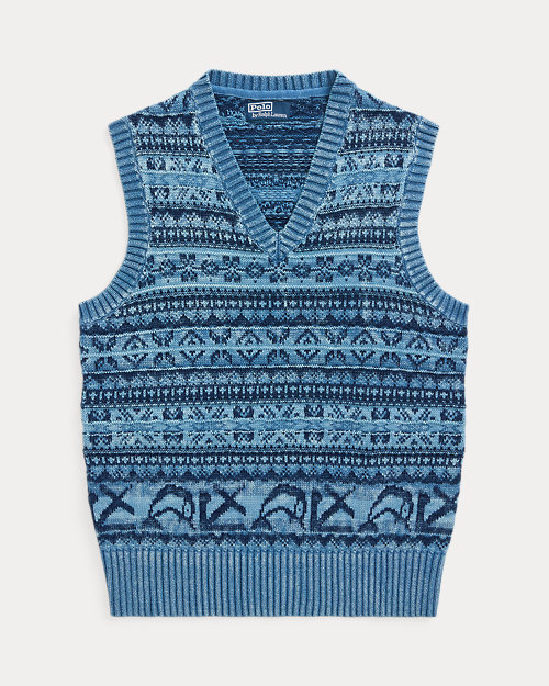 폴로 랄프로렌 Fair Isle Indigo Cotton Sweater Vest